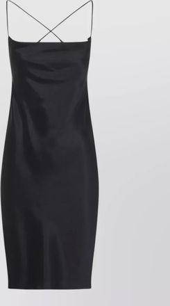 Saint Laurent silk satin mini dress draped back straps
