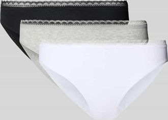 Schiesser Slips im 3er-Pack mit Spitzenbund Modell Rio in Weiss, Gr&ouml;&szlig;e 38