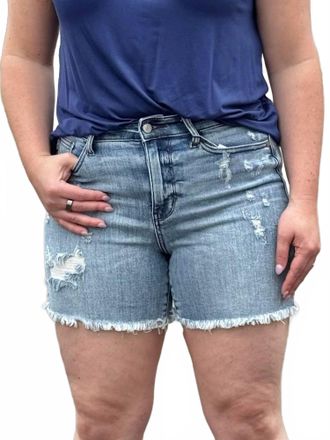 Judy Blue Marty Distressed Denim Short In Light Wash