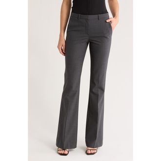 Theory Demitria Stretch Virgin Wool Flare Pants in Charcoal Grey at Nordstrom Rack, Size 00