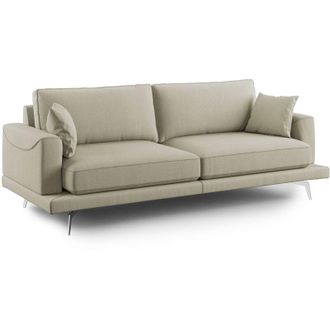 Divani.Store Dorian Sof&aacute; Moderno De Tela Suave Y Antimanchas 218 Cm Crema