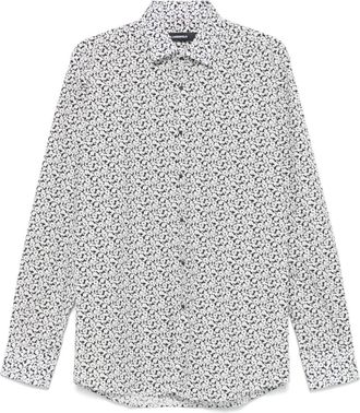 Karl Lagerfeld floral-print shirt - men - Cotton - 42 - Black