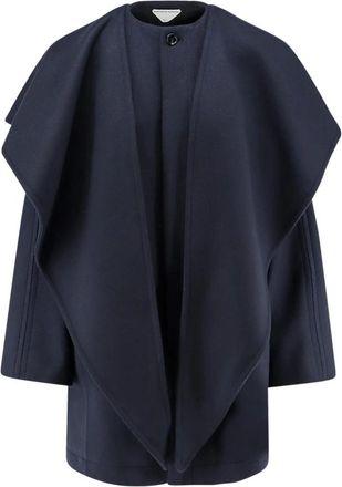 Bottega Veneta Wol en kasjmier jas - Dames - Ponchos - Blauw - 2XS - Wol - Jassen
