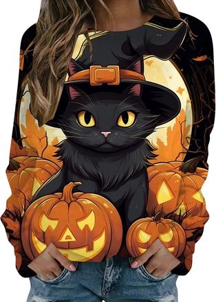 Generic Halloween Tshirts Women Light Up Xmas Jumpers Pink Jumpers for Women UK Ladies Clothes Sale Clearance Heated Jacket Womens Cat Hoodies with Pouches Ba