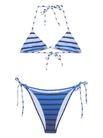 Jean Paul Gaultier Marini&egrave;re D&eacute;grad&eacute; bikini - women - Polyester/Elastane - M - Blue