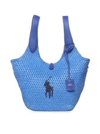 Polo Ralph Lauren Raffia And Viscose Tote Bag