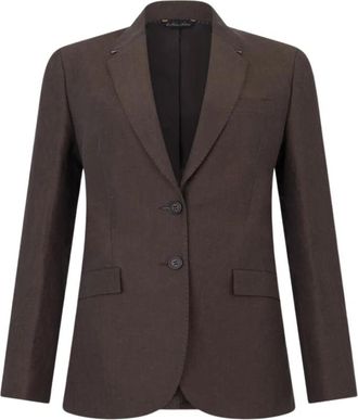 Brooks Brothers Cotton-Linen Blazer - Dames - Blazers - Bruin - S - Katoen - Jassen