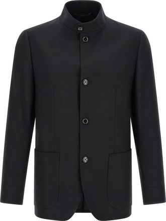 Lardini Deconstructed Single-Breasted Jacket - Heren - Blazers - Zwart - XL - Wol - Jassen