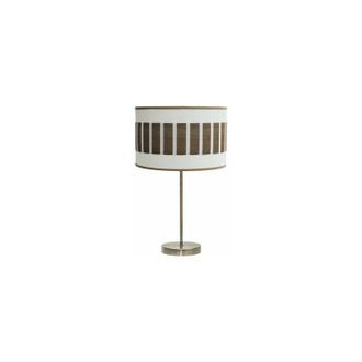 Fabrilamp Fabrilamp - Sobremesa Alto Ivanna 1xe27 Cuero/blanco-madera Oscura 62x30x30 Cm
