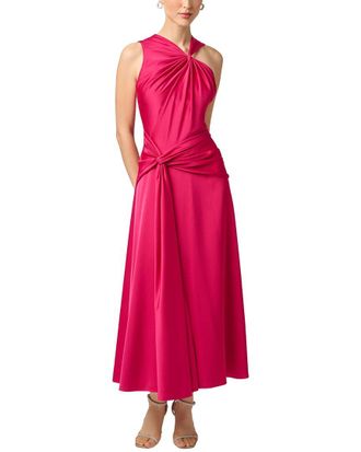 Aidan Mattox Crepe Back Satin Midi Dress