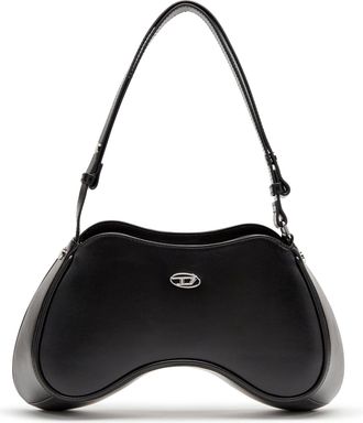 Diesel Play-Semi gloss leather shoulder bag - Shoulder Bags - Woman - Black