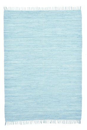 THEKO Alfombra reversible de algod&oacute;n tejida a mano - azul - 160x230 cm