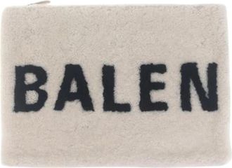 Balenciaga Pre-owned Shearling Logo Clutch Bag - Heren - Vintage Clutch - Beige - ONE Size - Vintage