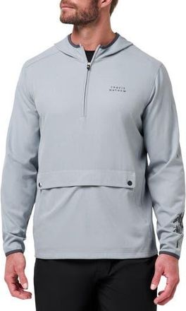 Travis Mathew Out of Pocket Quarter Zip Hoodie in Heather Light Grey at Nordstrom Rack, Size Xx-Large
