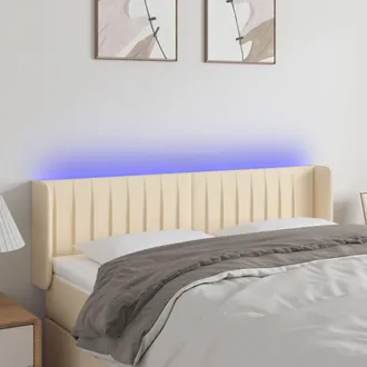 vidaXL Cabecero Con Led De Tela Crema 147x16x78/88 Cm Vidaxl
