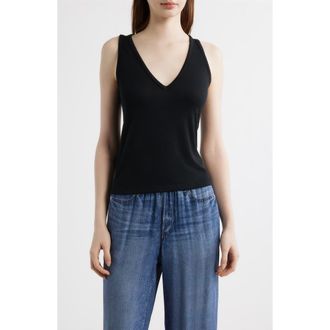 Rag & Bone The Knit V-Neck Tank in Black at Nordstrom, Size X-Large