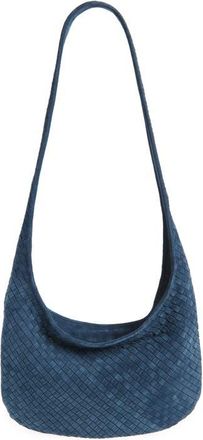 Bottega Veneta Veneto Intrecciato Leather Messenger Bag in Neptune-Silver at Nordstrom