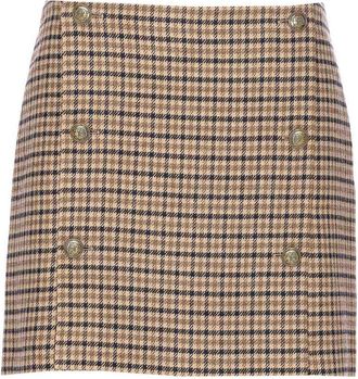 Twinset Beige Check Motif Skirt