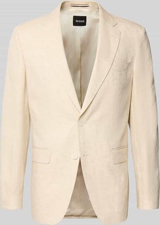 HUGO BOSS Regular Fit Leinensakko mit Reverskragen Modell H-HUTSON-262 in Beige, Gr&ouml;&szlig;e 102