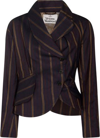 Vivienne Westwood Brown Stripes Shawl Lapel Blazer