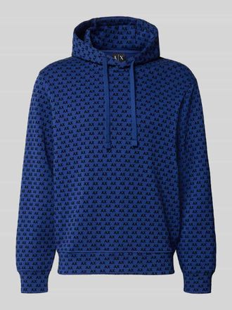 A|X Armani Exchange Regular Fit Hoodie aus Baumwoll-Mix in Royal, Gr&ouml;&szlig;e XXL
