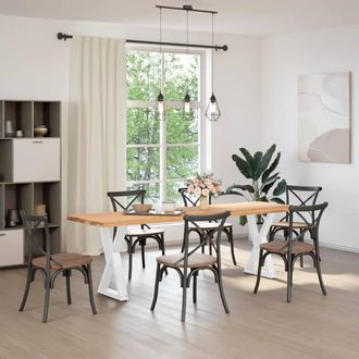 Berkfield Home Modern Dining Table Legs 2 pcs White 60x(72-73.3) cm Steel