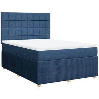 vidaXL Vidaxl - Cama Box Spring Con Colch&oacute;n Tela Azul 160x200 Cm