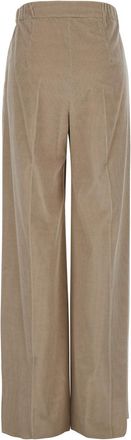 Max Mara Womens Beige Palazzo Pants With Drawstring Cotton Trousers