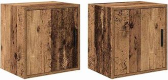 vidaXL Garage Wall Cabinets 2 pcs Old Wood Engineered Wood Vidaxl