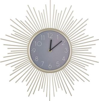 Beliani Reloj De Pared Marco De Hierro Dorado N&uacute;meros Redondos 61 Cm Dise&ntilde;o Cl&aacute;sico Solura