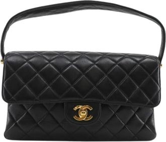 Chanel Pre-owned Double Face Lamslederen Handtas - Dames - Vintage Handtas - Zwart - ONE Size - Leer - Vintage