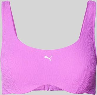 Puma Bikini-Oberteil mit Strukturmuster in Pink, Gr&ouml;&szlig;e M