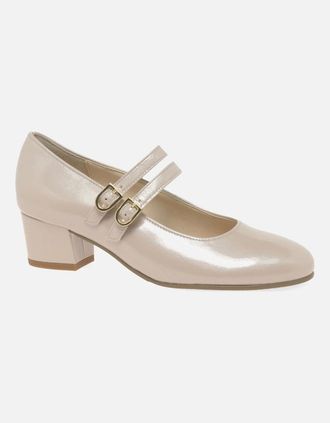 Gabor Womens Belva Womens Mary Jane Court Shoes - Silver - Size: 4.5