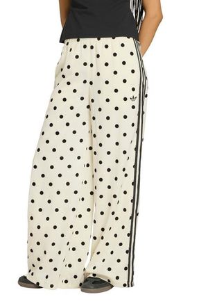adidas Originals Firebird Polka Dot Wide Leg Track Pants in Off White at Nordstrom, Size Large