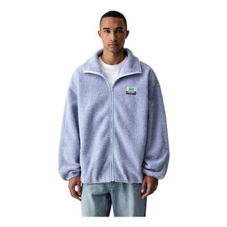 American Vintage Zip Logo Fleece Jacket - Heren - Sweatshirts & Hoodies - Blauw - Maat: M Fleece