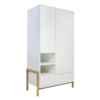 Les Tendances Armario 2 Puertas 1 Caj&oacute;n Kocot Kids Victor - Blanco Y Roble