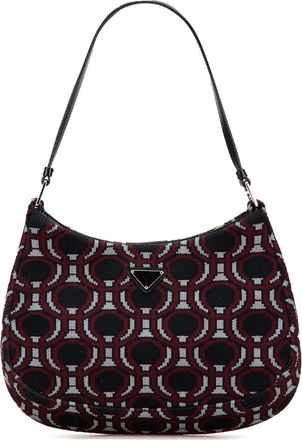 Prada Pre-owned Womens Geometric Shoulder Bag - Black Textile - One Size