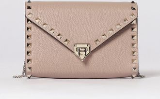 Valentino Garavani Clutch Rockstud in pelle a grana