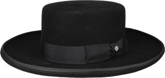 Lierys Classic Felt Hat Plain Ribbon Made in Germany Men Woman Spring Summer Black