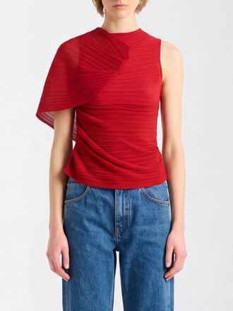 Balmain Top da sera slim fit in viscosa senza maniche con arricciature