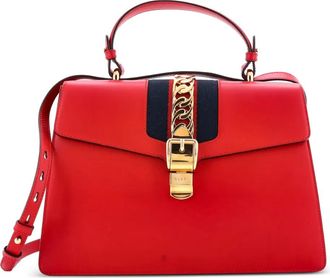 Gucci Sylvie Top Handle Bag Leather Medium satchel - Rood