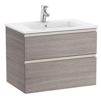 Roca Pack Unik Mueble Base De Dos Cajones + Lavabo Central The Gap - Roca Color: Roble City Texturizado - Medidas: 705x460x537 Mm
