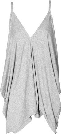 Janisramone Womens Ladies New Sleeveless Strappy Romper Cami V Neck Plain Lagenlook Baggy Vest Top Grey