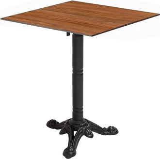 Oviala Mesa de bistr&oacute; de jard&iacute;n cuadrada inclinable 60 cm roble oscuro