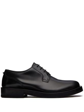 Valentino Garavani Black Black Rockstud Skin Leather Brogues