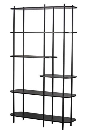 Nordlys Librer&iacute;a en acero y madera negro