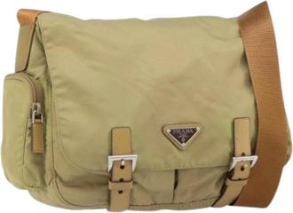 Prada Pre-owned Nylon Cross Body Bag - Dames - Vintage Schoudertas - Beige - ONE Size - Nylon - Vintage