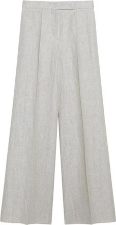 Max Mara Ginnico Broek - Dames - Wijde Broeken - Grijs - XS - Polyester - Broeken