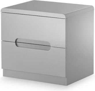 Julian Bowen Manhattan Bedside Table with 2 Drawers Grey - Julian Bowen | TJ Hughes