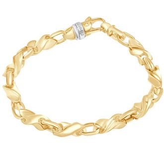 Pompeii3 Mens Twisted & Round 14k Gold (45gram) or Platinum (84gram) 7mm Link Bracelet 8.5